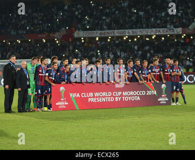 Marrakech, Maroc. 18Th Oct, 2014. Coupe du Monde de la Coupe du Club. Finale. Real Madrid contre San Lorenzo. San Lorenzo célèbrent leur deuxième place : Action Crédit Plus Sport/Alamy Live News Banque D'Images