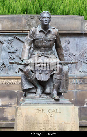 Monument depuis les hommes et les femmes de sang écossais et des sympathies dans les États-Unis d'Amérique à Édimbourg pour la PREMIÈRE GUERRE MONDIALE, l'Ecosse Banque D'Images