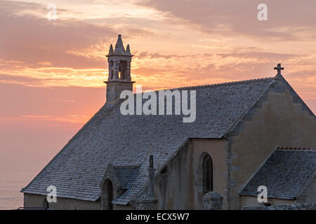 Ils Chapel St., près de la Pointe du Van, Finistère, Bretagne, France, Europe Banque D'Images