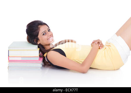 1 Indian lady College Student Resting Banque D'Images