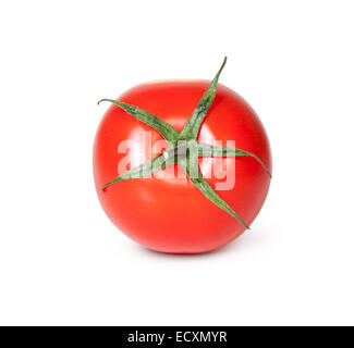 Une tomate rouge isolé sur fond blanc Banque D'Images