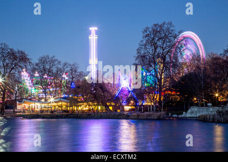 Winter Wonderland à Hyde Park Londres nuit UK Banque D'Images