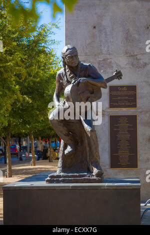 Willie Nelson sculpture situé au centre-ville d'Austin, Texas Banque D'Images