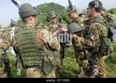 L'armée italienne, 4ème régiment de parachutistes alpin 'monter Cervino' Banque D'Images