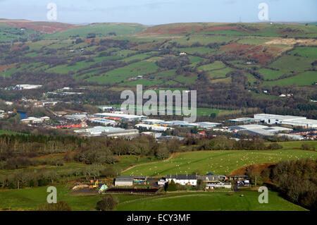 Trefforest Industrial Estate de la montagne, bien Taffs Garth, South Wales Valleys, Pays de Galles, Royaume-Uni. Banque D'Images