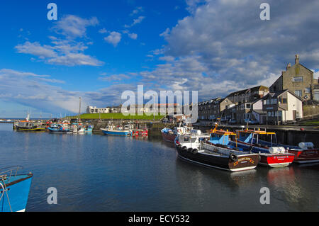 Bateaux de pêche au port, Largs, Northumberland, Angleterre, Royaume-Uni, Europe Banque D'Images