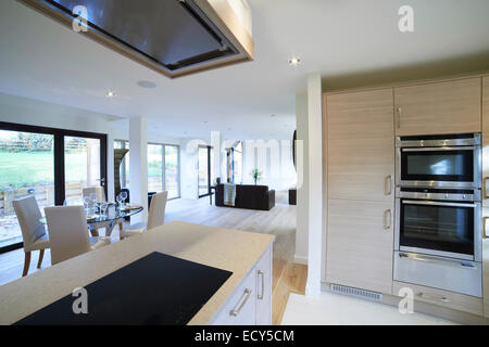 Belle vue de l'intérieur de salle à manger et cuisine de luxe Banque D'Images