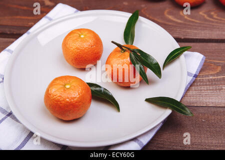 Trois mandarines Banque D'Images