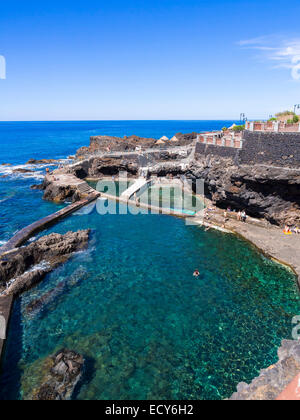 Piscine naturelle près de la Fajana, Barlovento, La Palma, Canary Islands, Spain Banque D'Images