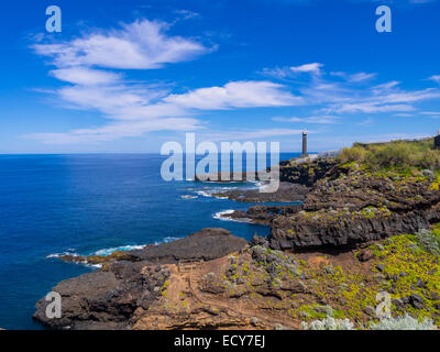 Leuchtturm près de Punta Talavera, la Fajana, Barlovento, La Palma, Canary Islands, Spain Banque D'Images