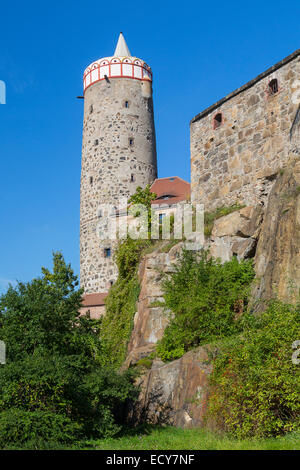 Mur de la ville avec la tour de l'ancien aqueduc, Bautzen, Saxe, Allemagne Banque D'Images