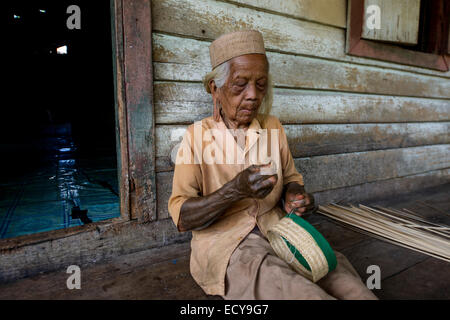 Femme dayak, Kalimantan, Bornéo, Indonésie Banque D'Images