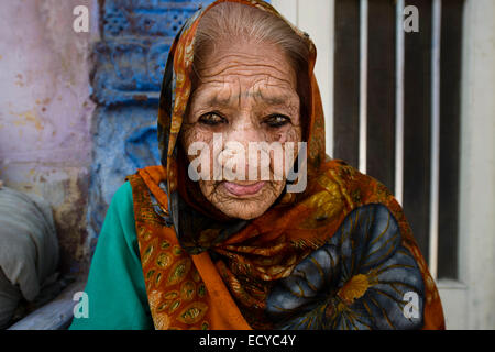 Vieille Femme, Jodhpur, Inde Banque D'Images