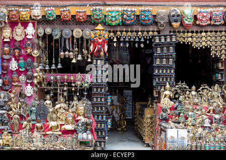 Boutique de souvenirs à Temple de Swayambhunath, Katmandou, Népal Banque D'Images