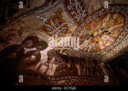 D'abuna Yemata fresques rupestres du Tigré, en Ethiopie,église Banque D'Images