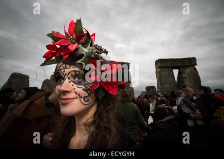 Wiltshire, Royaume-Uni. Dec 22, 2014. Solstice d'hiver à Stonehenge Crédit : Guy Josse/Alamy Live News Banque D'Images