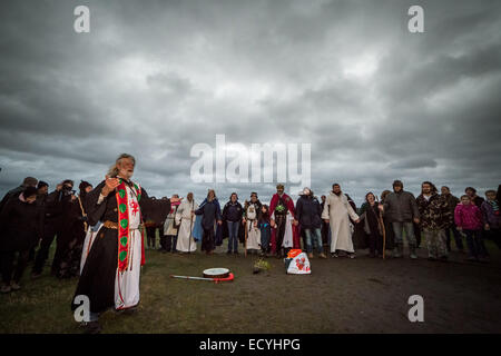 Wiltshire, Royaume-Uni. Dec 22, 2014. Solstice d'hiver à Stonehenge Crédit : Guy Josse/Alamy Live News Banque D'Images