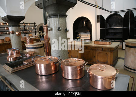 Vieille cuisine allemand du xixe siècle l'intérieur de château de Neuschwanstein Banque D'Images