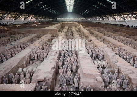 Musée de soldats en terre cuite de Qin et les chevaux de l'armée de terre cuite, à Xi'an, Shaanxi, China 2014 Banque D'Images