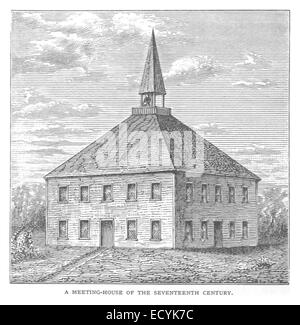 P1881 Atwater268 UNE Meeting-House du dix-septième siècle Banque D'Images