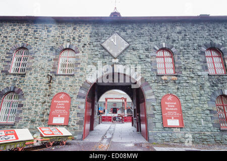 Le Pays de Galles, l'Gyynedd, Llanberis, entrée à la National Slate Museum Banque D'Images