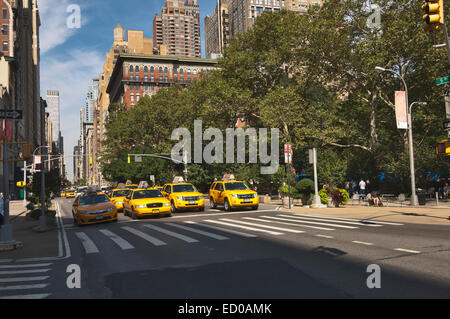 Taxis, New York USA Banque D'Images