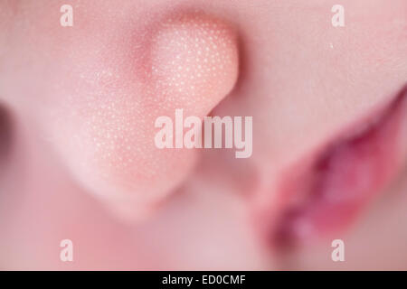 Close-up of sleeping baby girl's (0-1 mois) face Banque D'Images