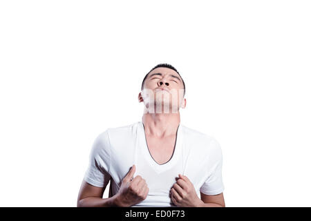 Portrait de jeune homme en colère Banque D'Images