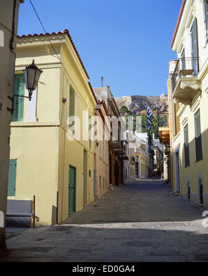 Scène de rue, Pláka, Athènes, le Centre d'Athènes, Attique, Grèce Banque D'Images