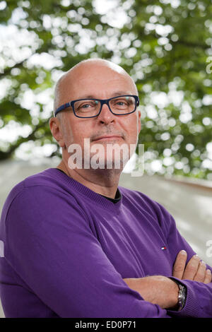 Miha Mazzini, l'écrivain slovène, scénariste et réalisateur, à l'Edinburgh International Book Festival 2014. Edimbourg, Ecosse. 17 août 2014 Banque D'Images