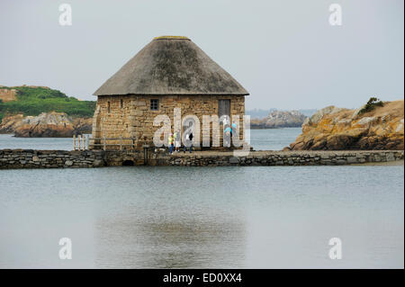 Ile de Brehat,Moulin a maree du phare du paon, Côtes-d'Armor, Bretagne, France Banque D'Images