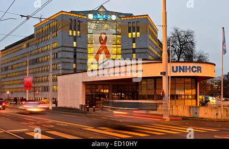 Siège de l'Organisation des Nations Unies pour les réfugiés (HCR), Genève, Suisse Banque D'Images