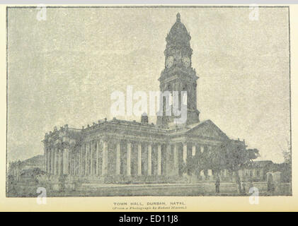 Cette illustration de 1891 d'Ingram représente l'hôtel de ville de Durban, Natal, offrant une vue historique de ce bâtiment public clé et de ses caractéristiques architecturales. Banque D'Images