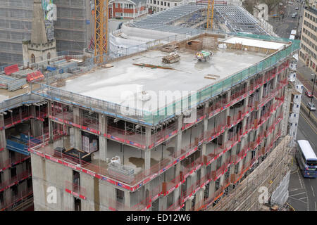 De nouveaux logements étudiants en construction dans le centre de Bristol. Ces sera terminé en 32 semaines. 22 Décembre 2014 Banque D'Images