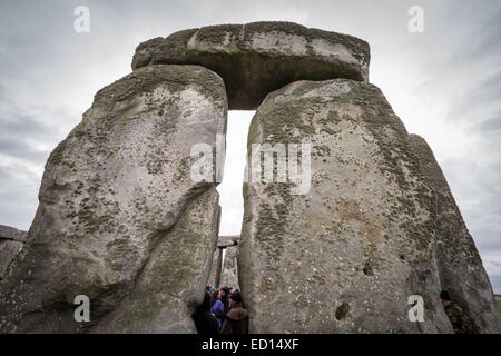 Wiltshire, Royaume-Uni. Dec 22, 2014. Stonehenge monuments de pierre préhistoriques © Guy Josse/Alamy Live News Banque D'Images