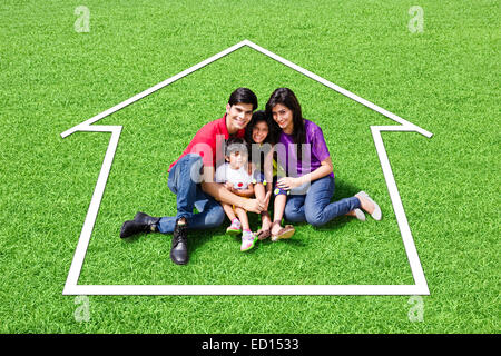 Les parents avec enfants park Banque D'Images