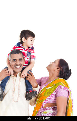 Les parents indiens et petit-fils fun Banque D'Images