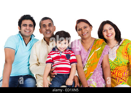 La famille indiennes jouissent de groupe Banque D'Images