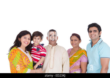La famille indiennes jouissent de groupe Banque D'Images