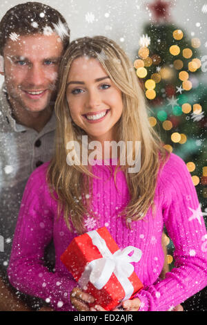 Composite image of woman smiling Banque D'Images