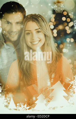 Composite image of woman smiling Banque D'Images