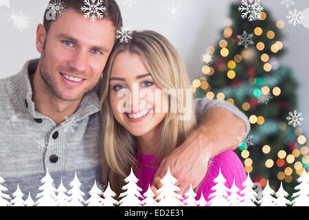 Composite image of woman smiling Banque D'Images