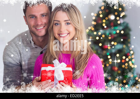 Composite image of woman smiling Banque D'Images