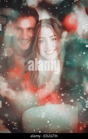 Composite image of woman smiling Banque D'Images