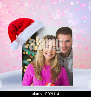 Composite image of woman smiling Banque D'Images