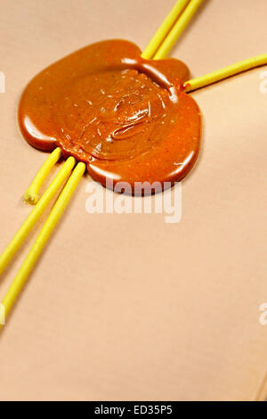 Enveloppe avec cachet de cire Banque D'Images