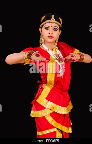 1 South Indian indien lady dance Banque D'Images