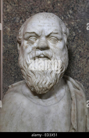 Socrates (470/469-399 av. J.-C.). Philosophe athénien. Portrait. Copie romaine 2ème ANNONCE de siècle après un original grec du ive siècle Banque D'Images