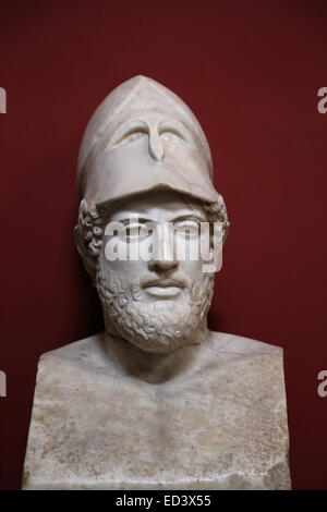 Pericles (495-495 avant J.-C.). Homme d'État grec, orateur et général d'Athènes pendant l'âge d'or. Buste. En. Copie romaine. La cité du Vatican. Banque D'Images