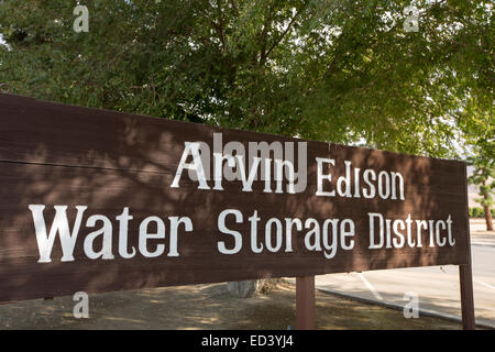 L'Arvin Edison le stockage de l'eau dans le district Central Valley, Californie, USA. Banque D'Images